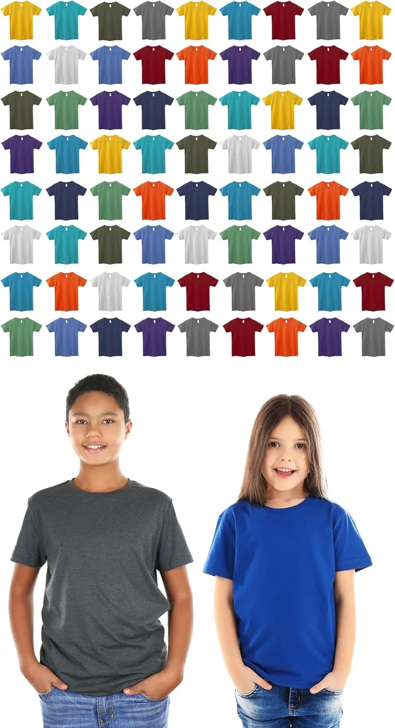 

BILLIONHATS 72 Pack детские футболки из хлопка, унисекс, ассорти цветов