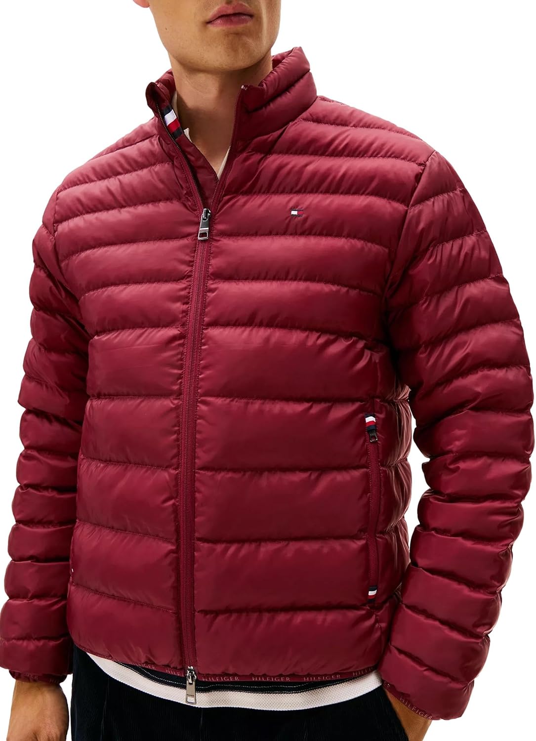 Мужская утепленная пуховая куртка TOMMY HILFIGER с возможностью упаковки, Deep Rouge — фото 2