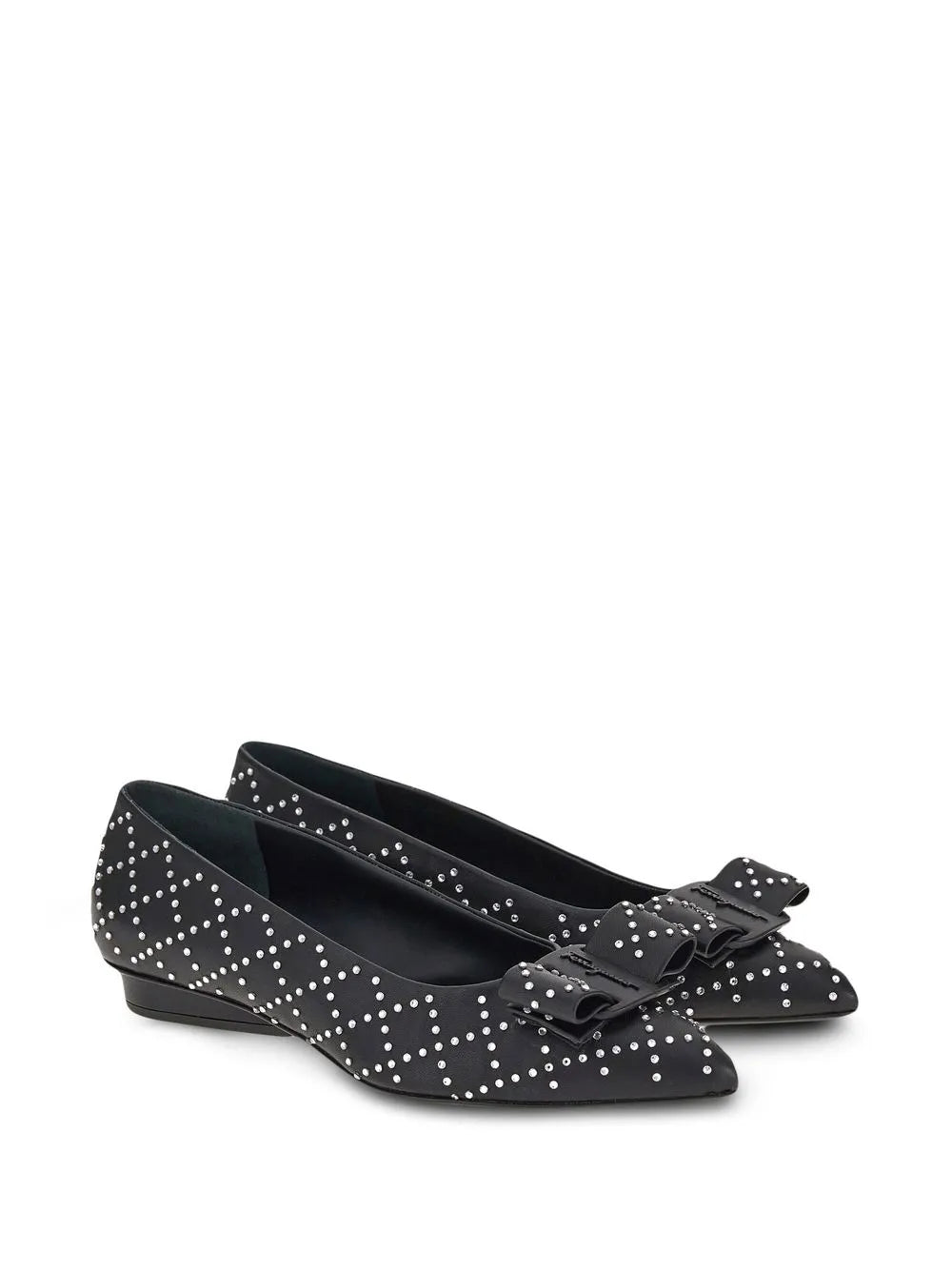 Ferragamo Viva балетки с кристаллами Salvatore Ferragamo, черный