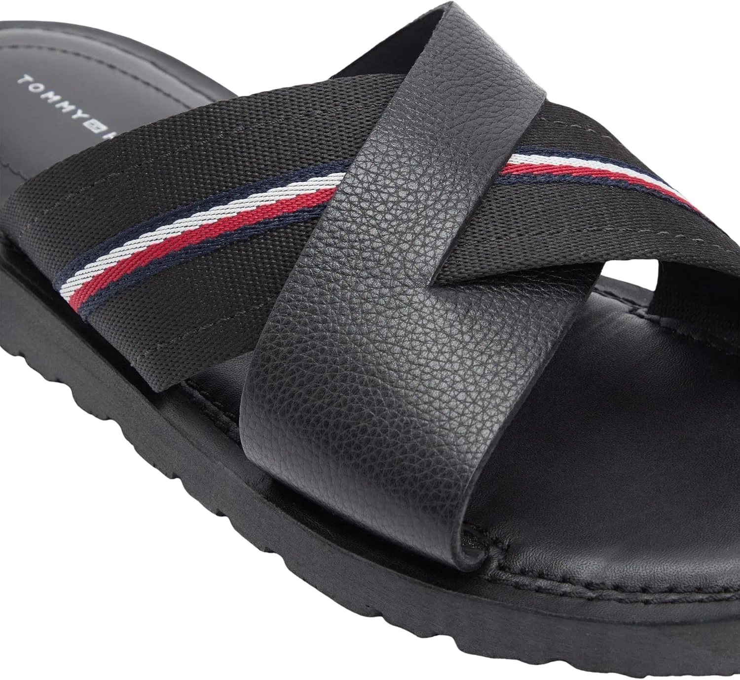 Мужские сандалии Tommy Hilfiger Core Hilfiger Lth Criss C Fm0fm05783 на плоской подошве, Black — фото 4