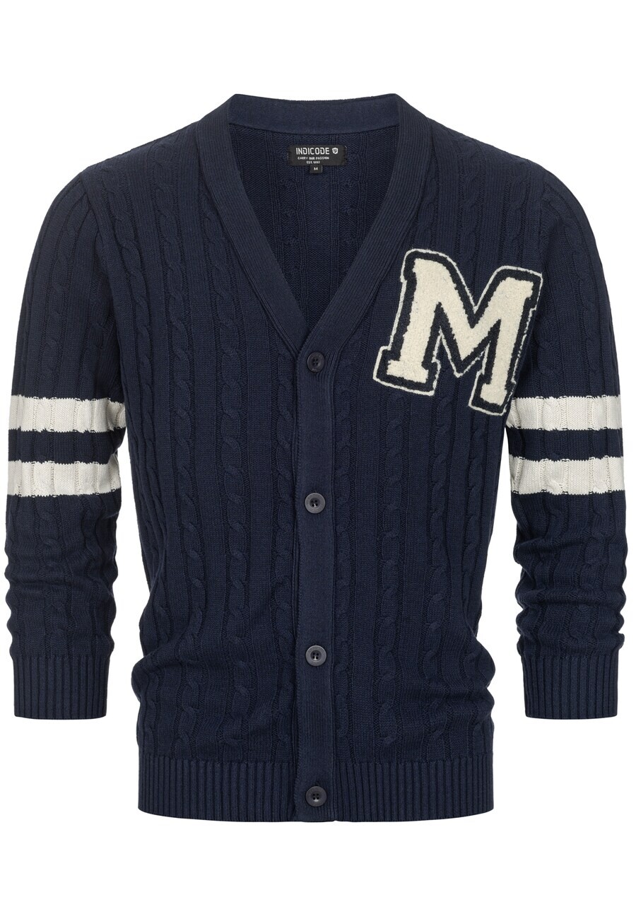 

Вязаный кардиган INDICODE JEANS Knit Cardigan INJose, цвет marine blue/white