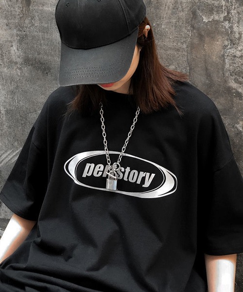 

Футболка свободного кроя с винтажным принтом, короткий рукав DEVICE, черный