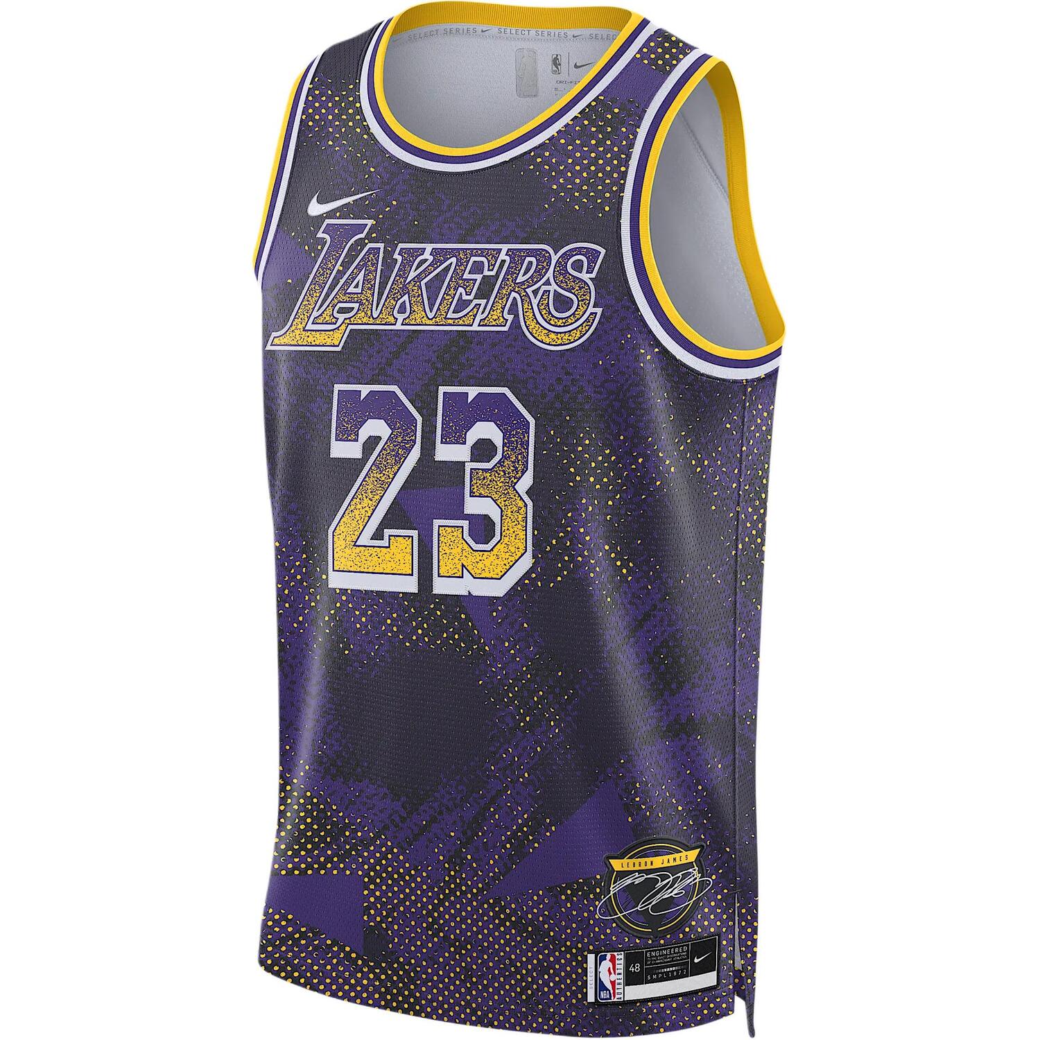 

Футболка LeBron James Los Angeles Lakers 2025/26 Select Series мужская Dri FIT NBA Swingman Nike, фиолетовый/белый