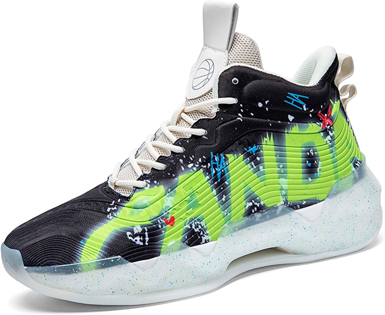 

Мужские и женские классические граффити повседневные модные дышащие баскетбольные кроссовки, легкие, широкой посадки, для ходьбы, командных видов спорта, уличного баскетбола, беговые, прочные походные кроссовки Wurmiuhd, зеленый