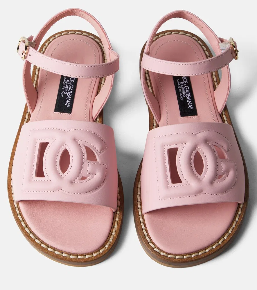 Кожаные сандалии DG Dolce&Gabbana Kids, розовый — фото 4