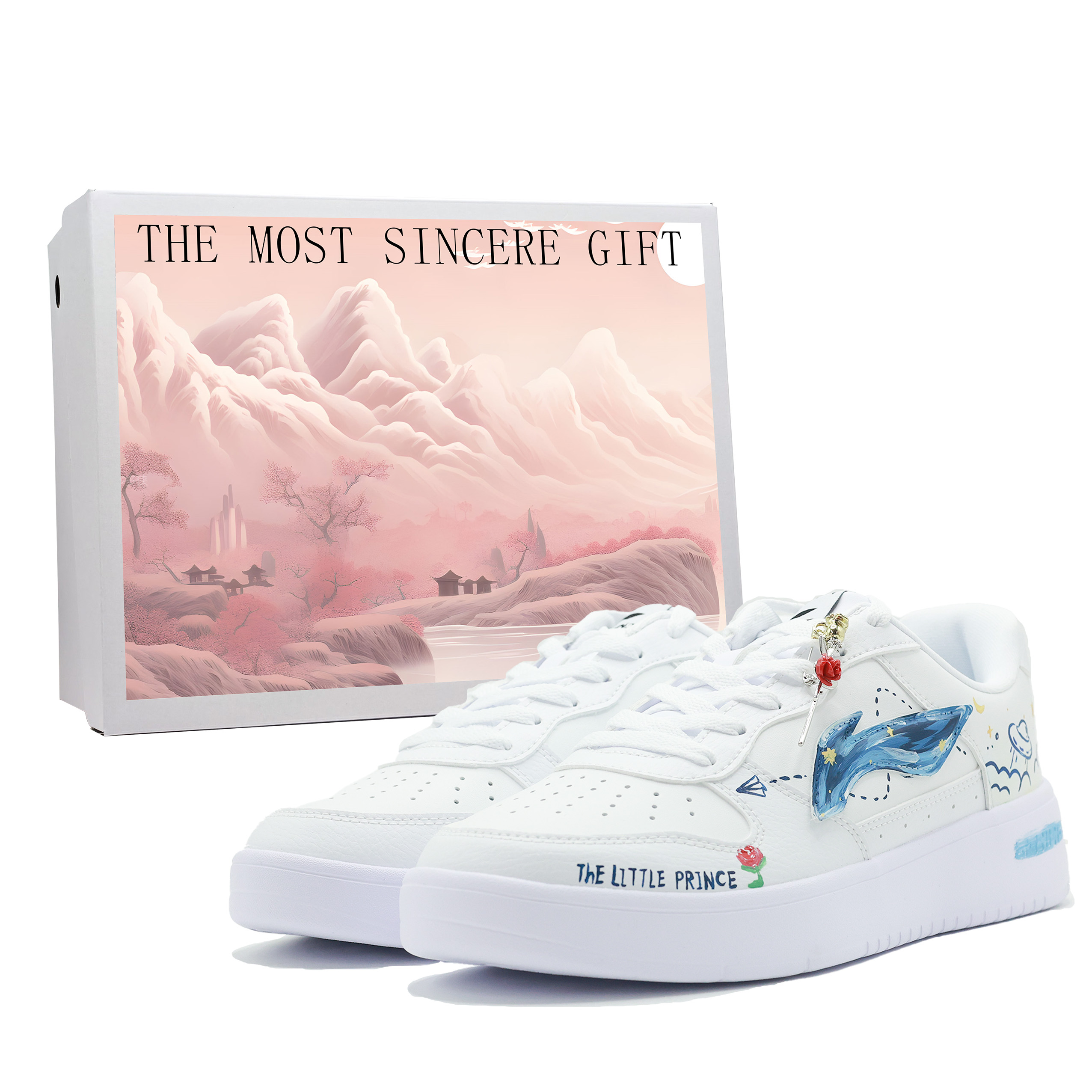 

LINING Кроссовки для скейтбординга Pontoon Boats, нескользящие, износостойкие, дышащие, с низким верхом, мужские, сине-белые