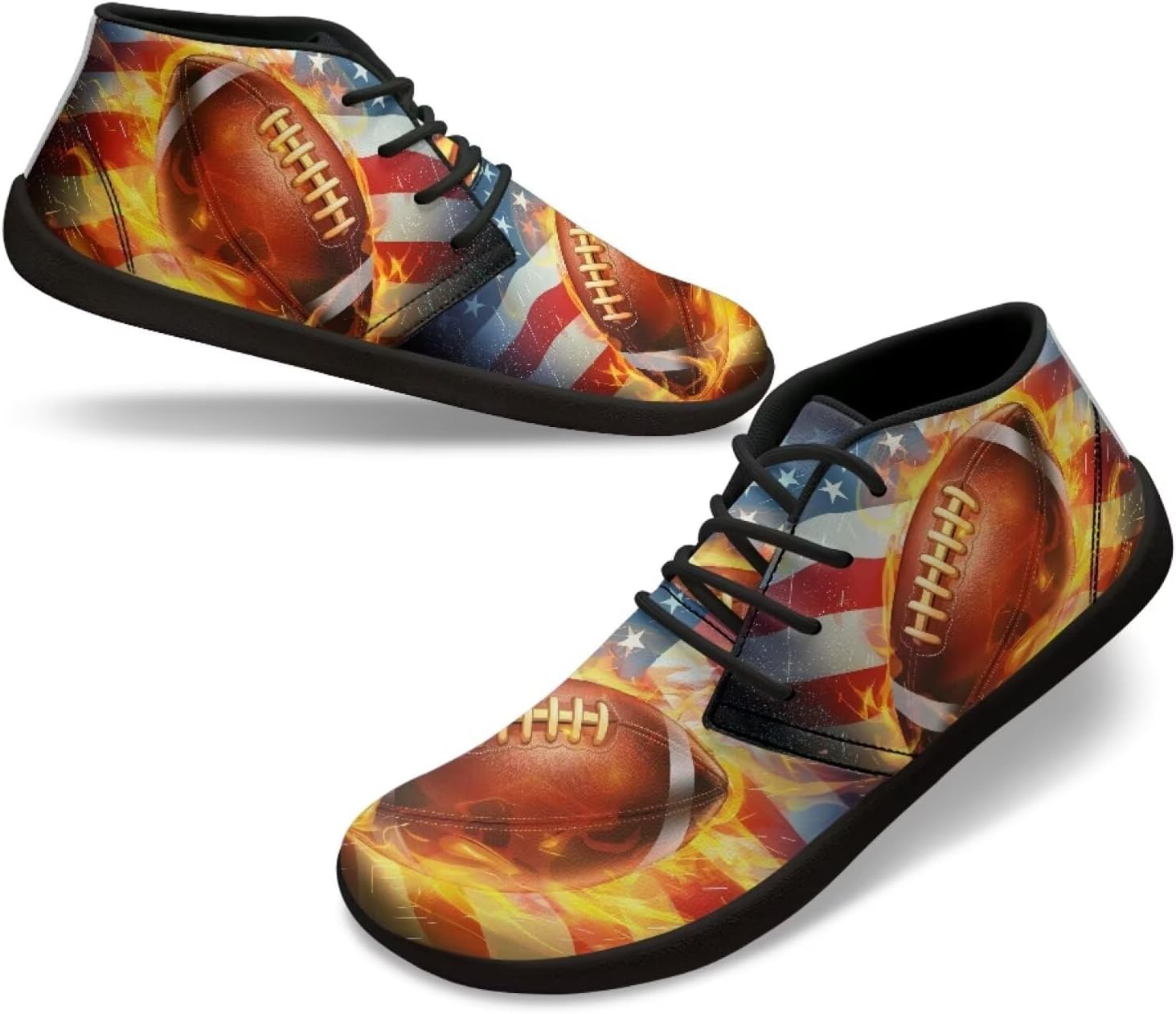 

Мужские кроссовки для ходьбы с широким носком, тренировочные кроссовки с нулевым перепадом высоты подошвы, удобная и дышащая обувь для ходьбы и бега Xixirimido, American Flag Rugby