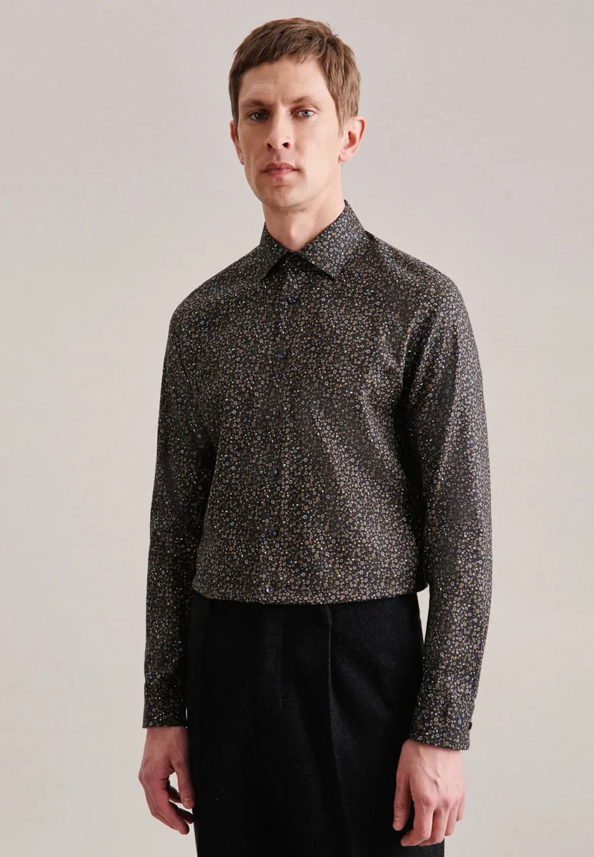 

Деловая рубашка seidensticker "Slim", узкий длинный рукав с принтом воротника Kent, зеленый