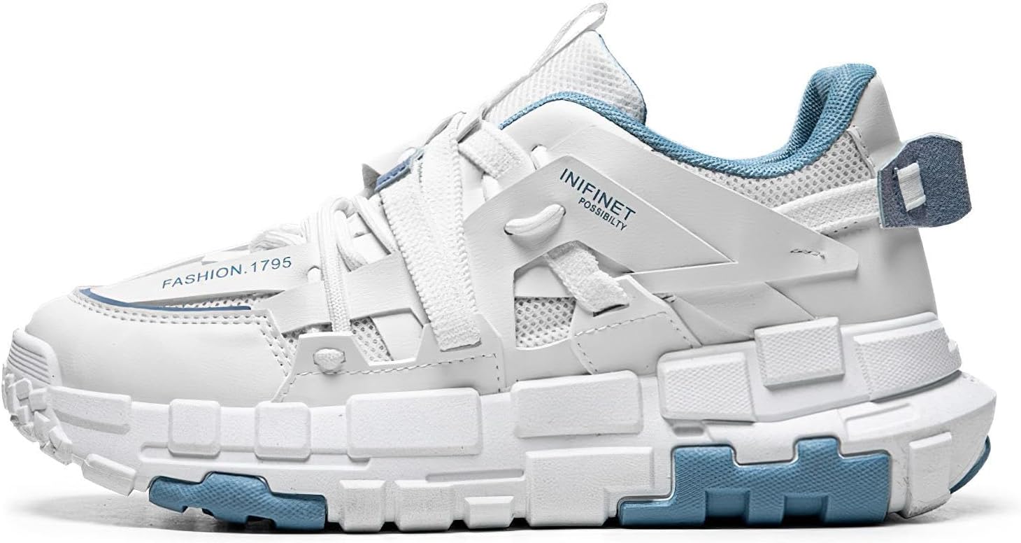 

Мужские кроссовки Exusiai с массивной подошвой, модные, дышащие, нескользящие, для ходьбы, занятий спортом, школы, тенниса и путешествий, белый