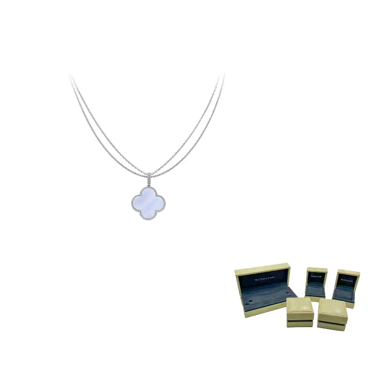 

Альгамбра Четырехлистный Счастливый Серия Халцедоновое Ожерелье Женское Van Cleef & Arpels