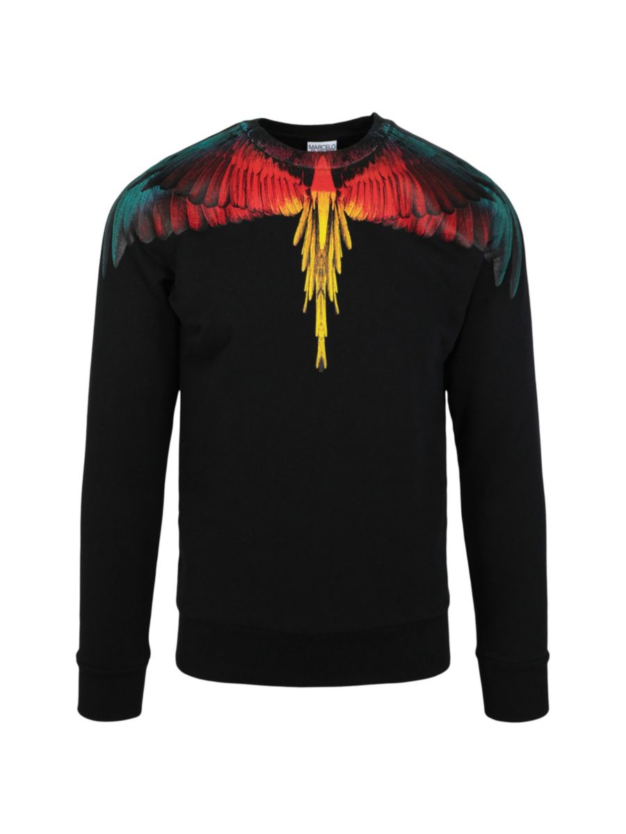 

Толстовка свободного кроя с принтом Icon Wings Marcelo Burlon, черный