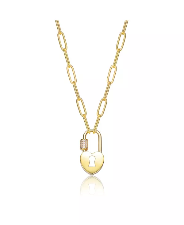 

Ожерелье-Подвеска с подвеской-замком Gigi Girl для детей/подростков, покрытое 14-каратным золотом и кубическим цирконием Gigigirl, gold