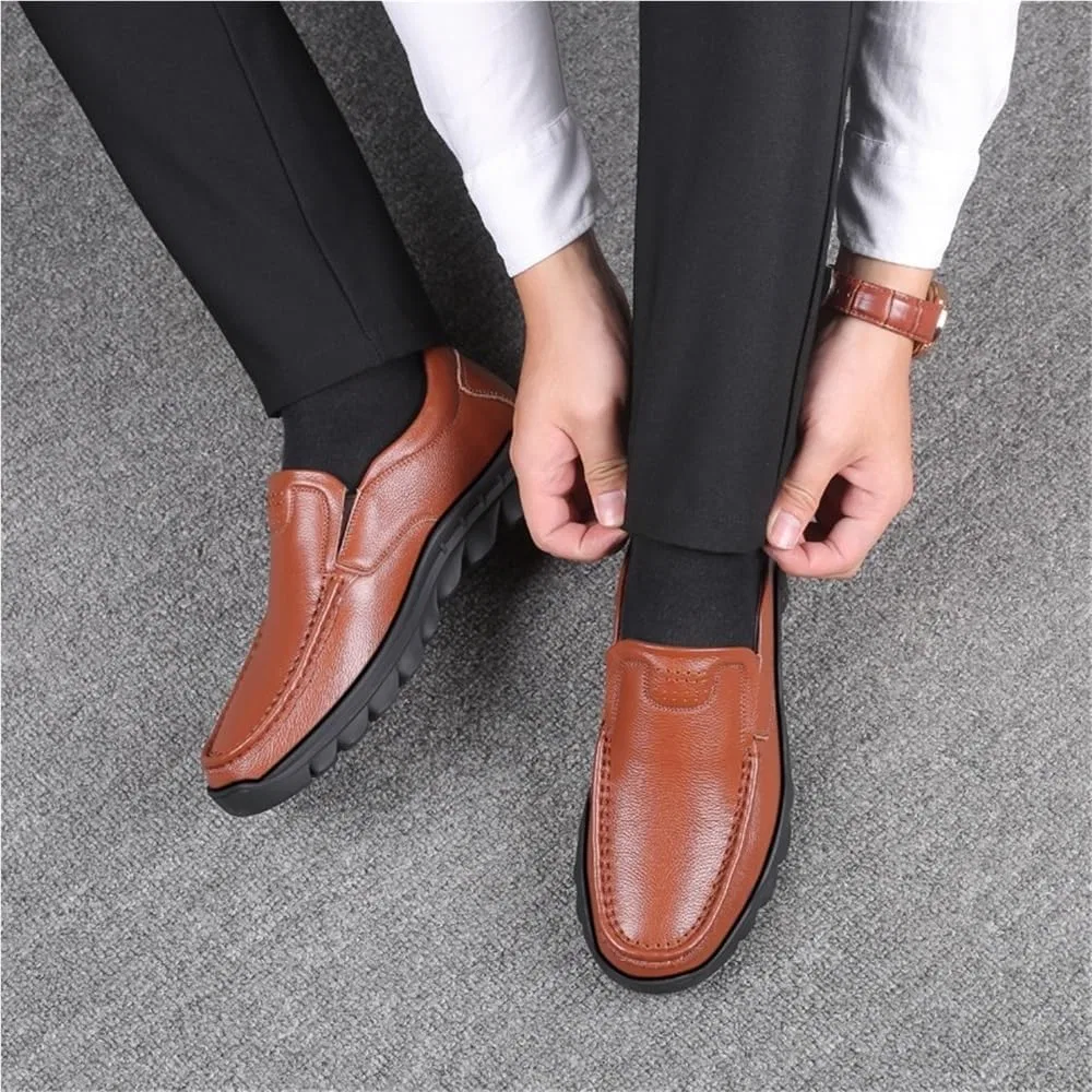 Лоферы Leather Slip-On Loafers, коричневый DHFIRUFSHLO — фото 2
