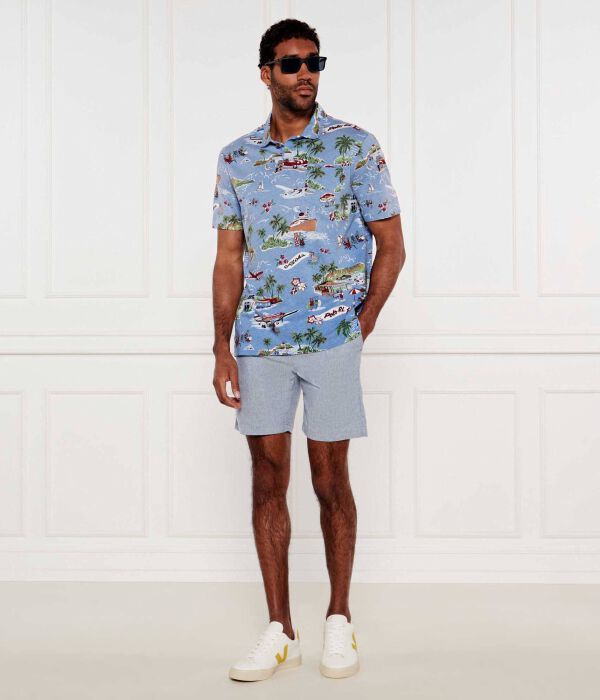 Льняная рубашка поло Classic fit Polo Ralph Lauren, синий — фото 2