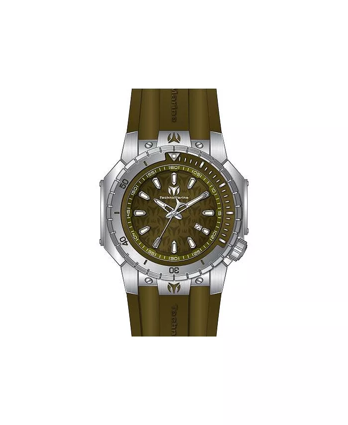 

Мужские часы TM-224008 Manta Sea Quartz 3 Hand с зеленым циферблатом TechnoMarine, зеленый