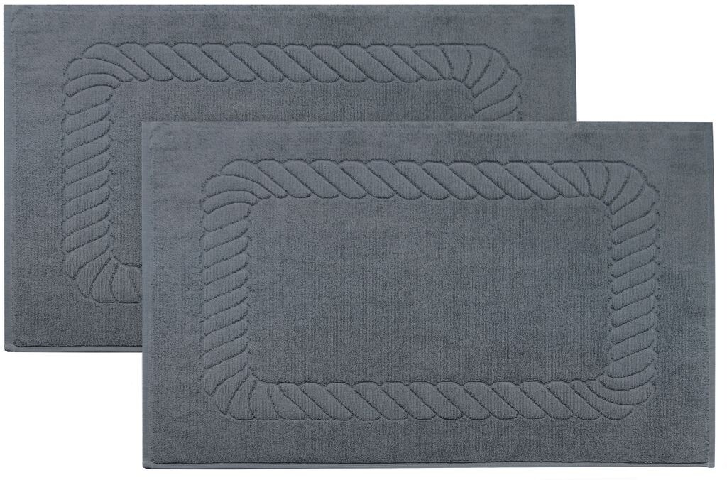 

Комплект из 2 ковриков для ванной, хлопок, 50х70 см, 740 г/м², серый Zollner