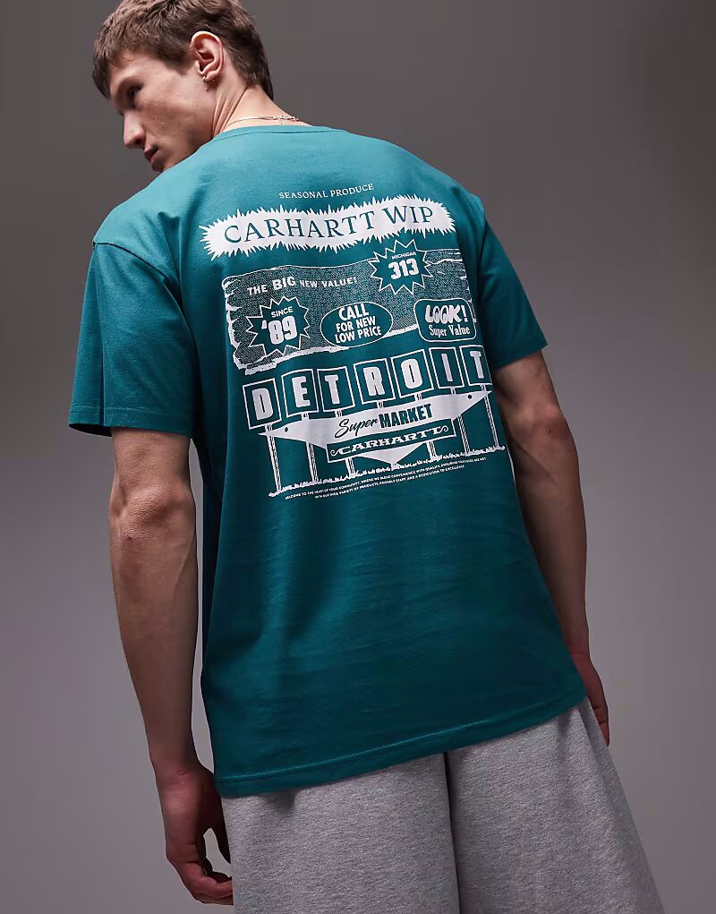 

Футболка с графикой из каталога Carhartt WIP зеленого цвета