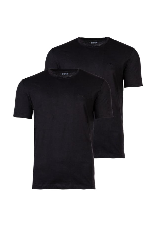 

Футболка 2-pack - tshirtrn 2p комфорт майка круглый вырез хлопок Boss, черный