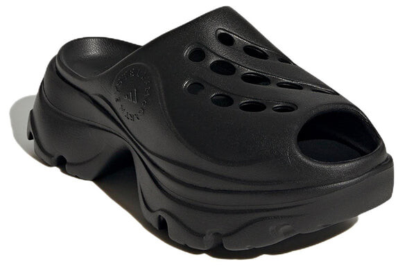 Тапочки stella mccartney x clog 'triple black' Adidas, черный — фото 4