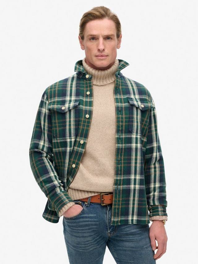 

Тяжелая клетчатая рубашка Superdry, Merchant Check Green