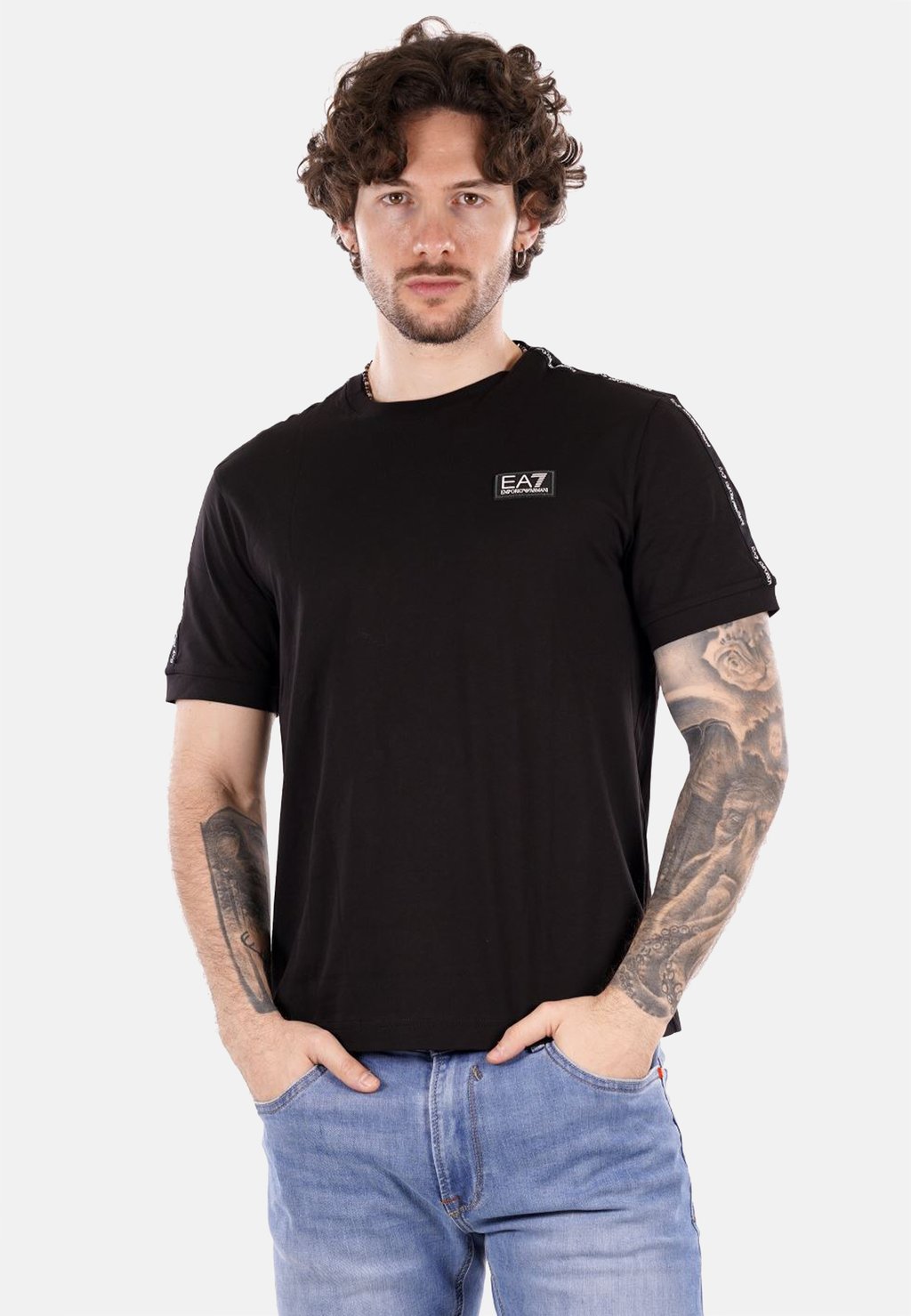 

Футболка с принтом EA7 Emporio Armani, черный
