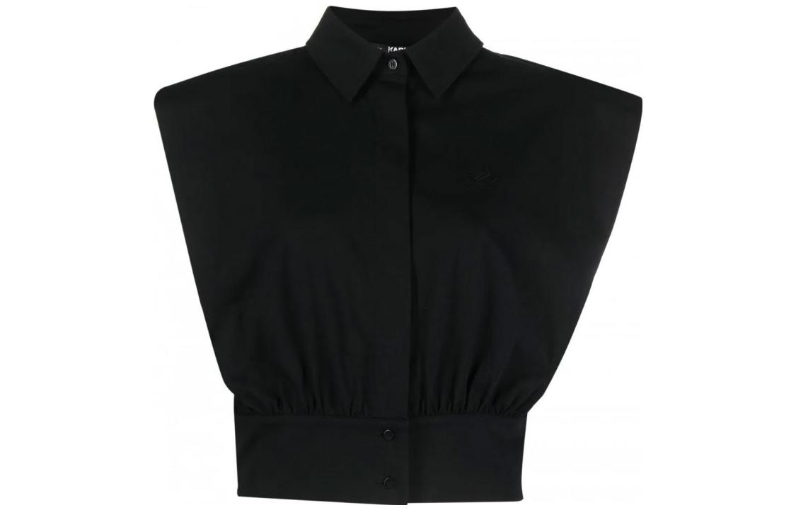 

Укороченная рубашка с подкладкой на плечах от KARL LAGERFELD KARL LAGERFELD / Karl Lagerfeld Jeans, черный