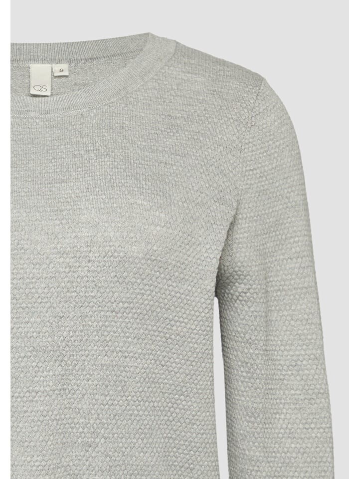 

Пуловер QS Strickpullover langarm, серый