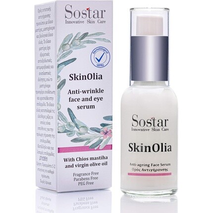 

Sostar Face & Eye Serum Сыворотка против морщин с греческой органической мастикой и оливковым маслом. Мощные натуральные антиоксиданты. Подходит для зрелой кожи всех типов.