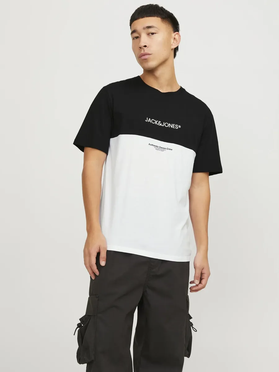 

Рубашка с короткими рукавами Jack & Jones "JJERYDER BLOCKING TEE SS LN", черный
