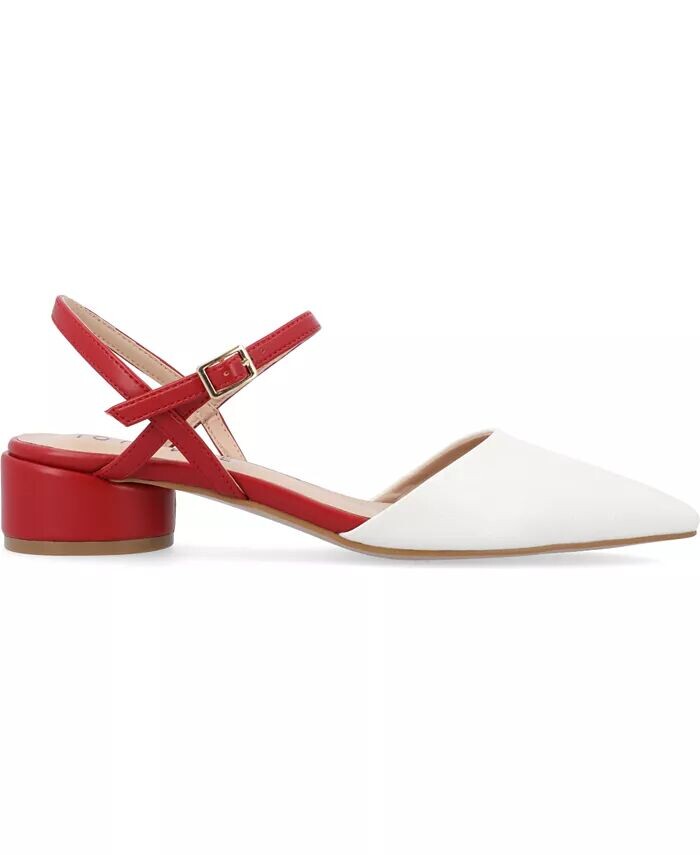 Женские туфли Brynn Block Heel с острым носком Journee Collection, белый — фото 2