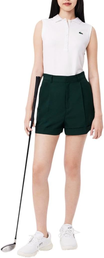 Поло Lacoste для гольфа White, облегающая, с защитой от ультрафиолета — фото 4