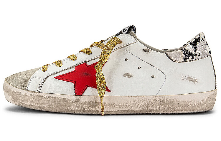 

Кроссовки для скейтбординга женские, низкие, белые/красные Golden Goose
