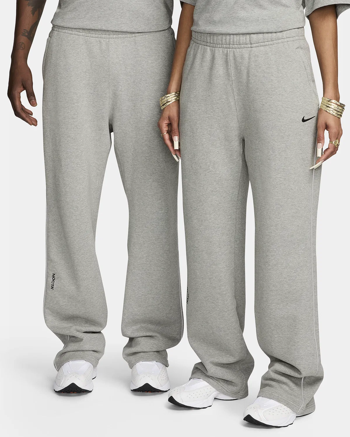 NOCTA Fleece CS Open-Hem Sweatpants NOCTA, Dark Grey Heather/Matte Silver/Black