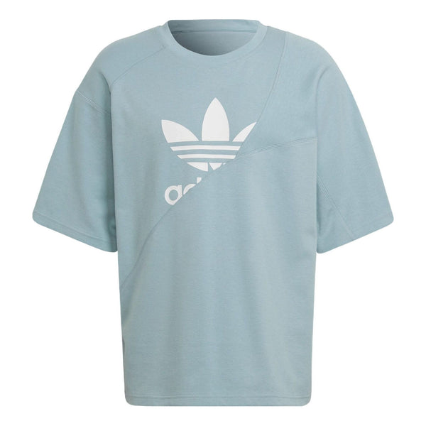 

Футболка adidas originals Sports Large Logo Solid Color Splicing Short Sleeve Gray Green, зеленый