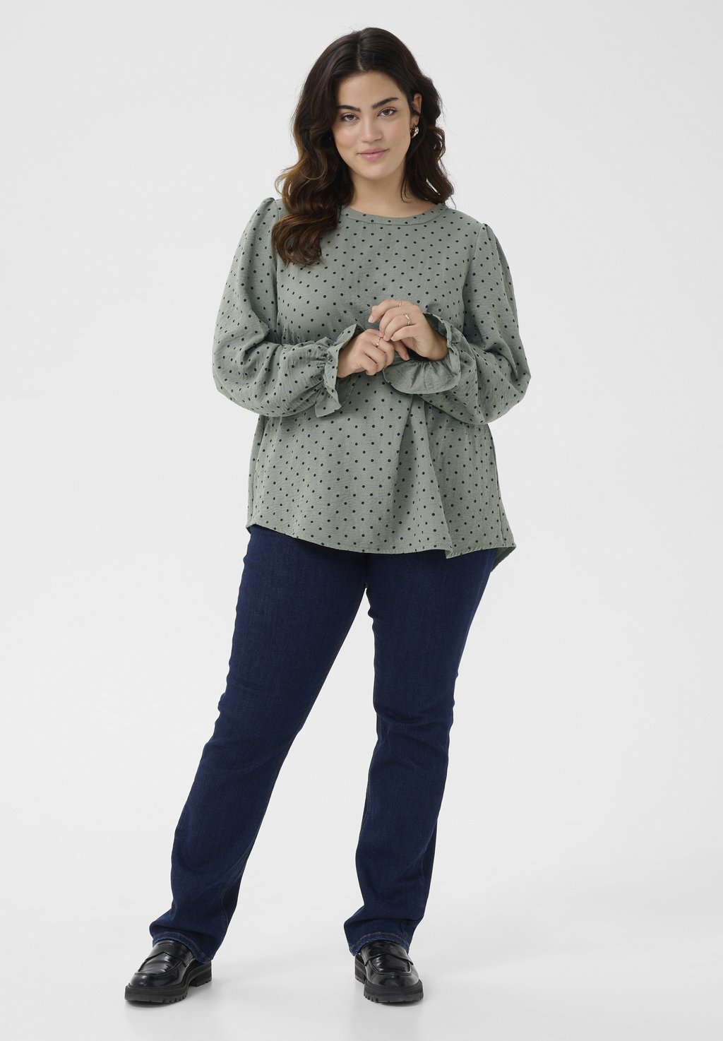 

Блуза ROUND NECK PRINTED Kaffe Curve, черный