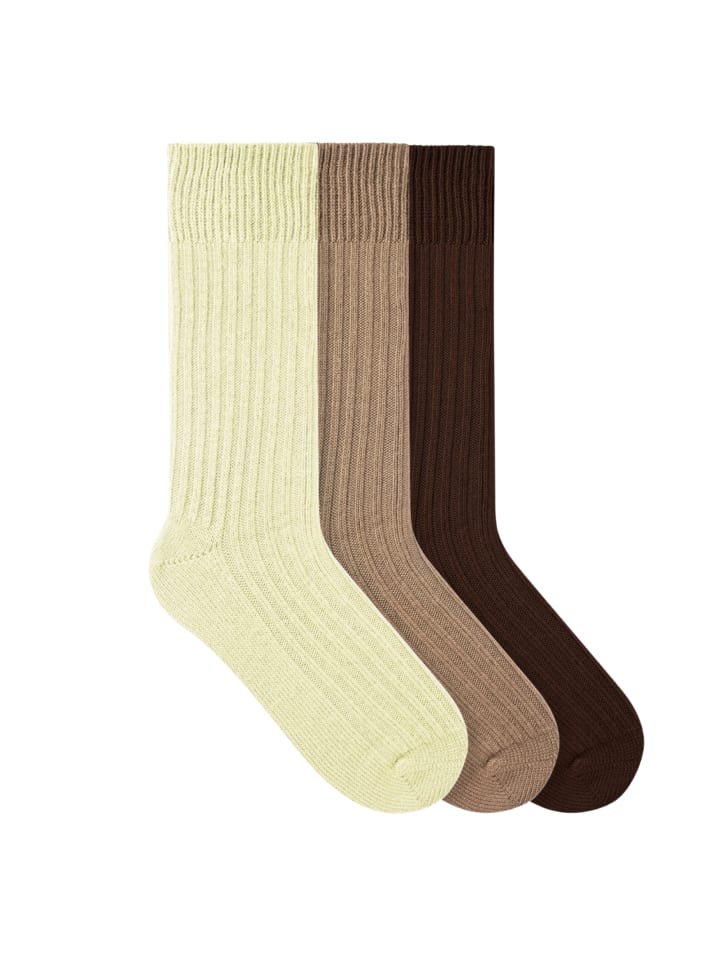 

Von Jungfeld Комплект носков из шерсти мериноса бежевого/кремового/коричневого цвета