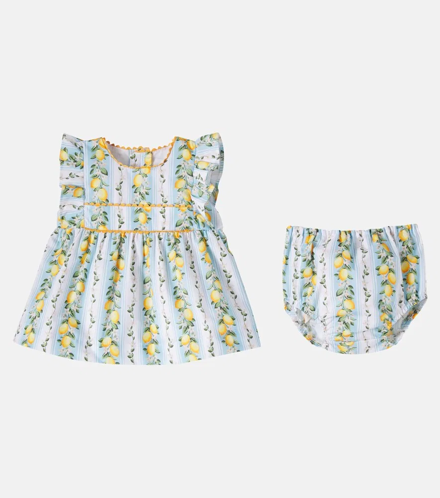 Детский хлопковый комплект «платье и панталончики» от Baby Limon La Coqueta, мультиколор — фото 4