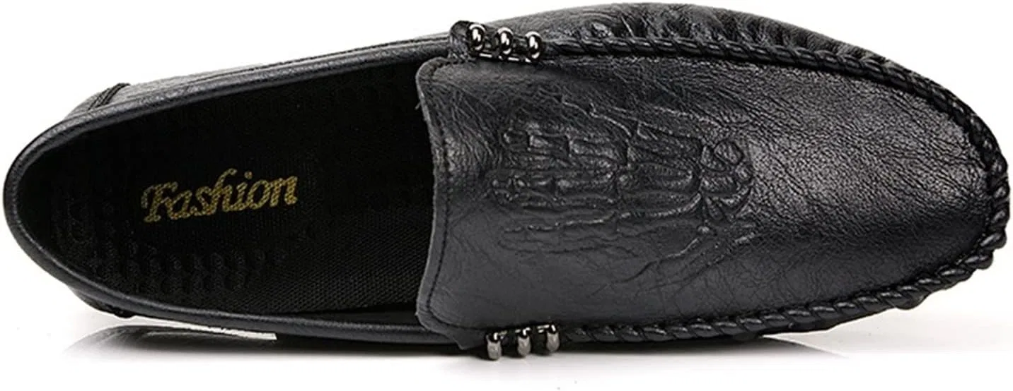 Мокасины мужские Leather Loafers, черный PUGHGAETZF — фото 3