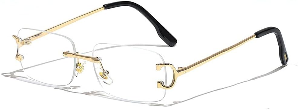 

Прямоугольные солнцезащитные очки для мужчин, без оправы, белые с медными линзами, небольшие квадратные солнцезащитные очки для женщин, очки с градиентными линзами для активного отдыха GHVWYX, C09 Anti Blue Light