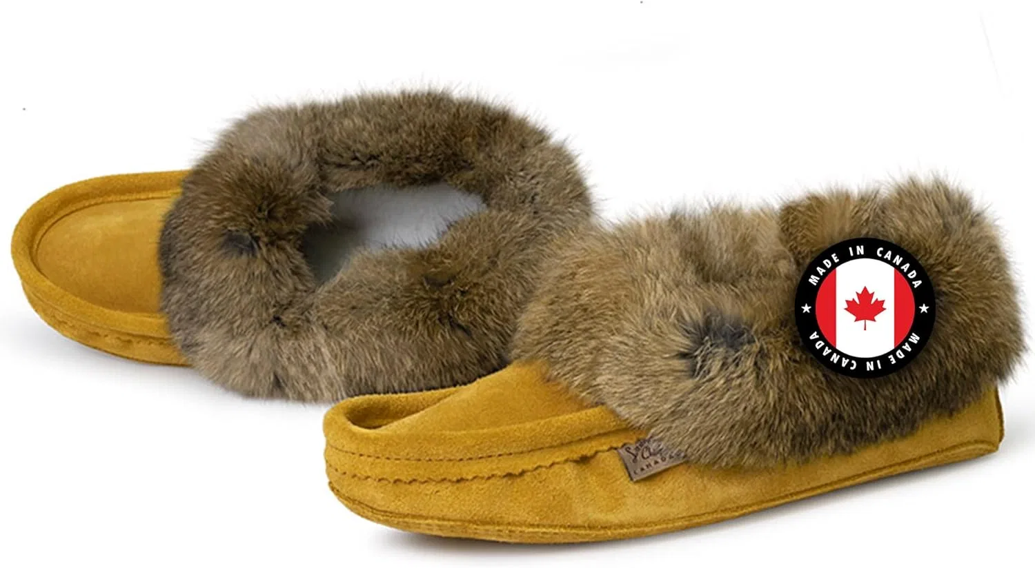 Тапочки из замши с меховым воротником Laurentian, Indian Tan Laurentian Chief