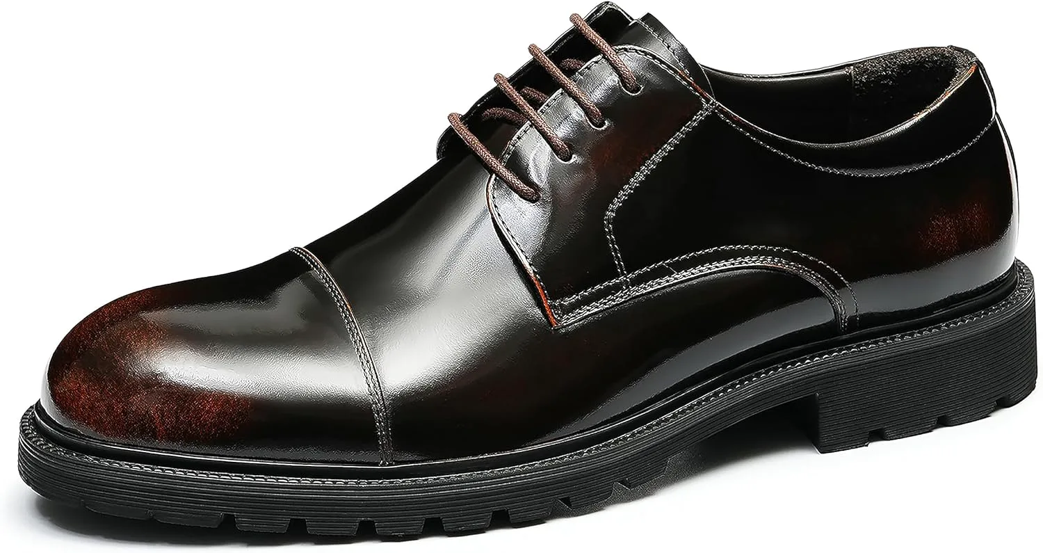 

Мужские официальные туфли Santimon Oxfords из натуральной кожи с закрытым носком для вечеринки, свадьбы, бизнеса и повседневной моды