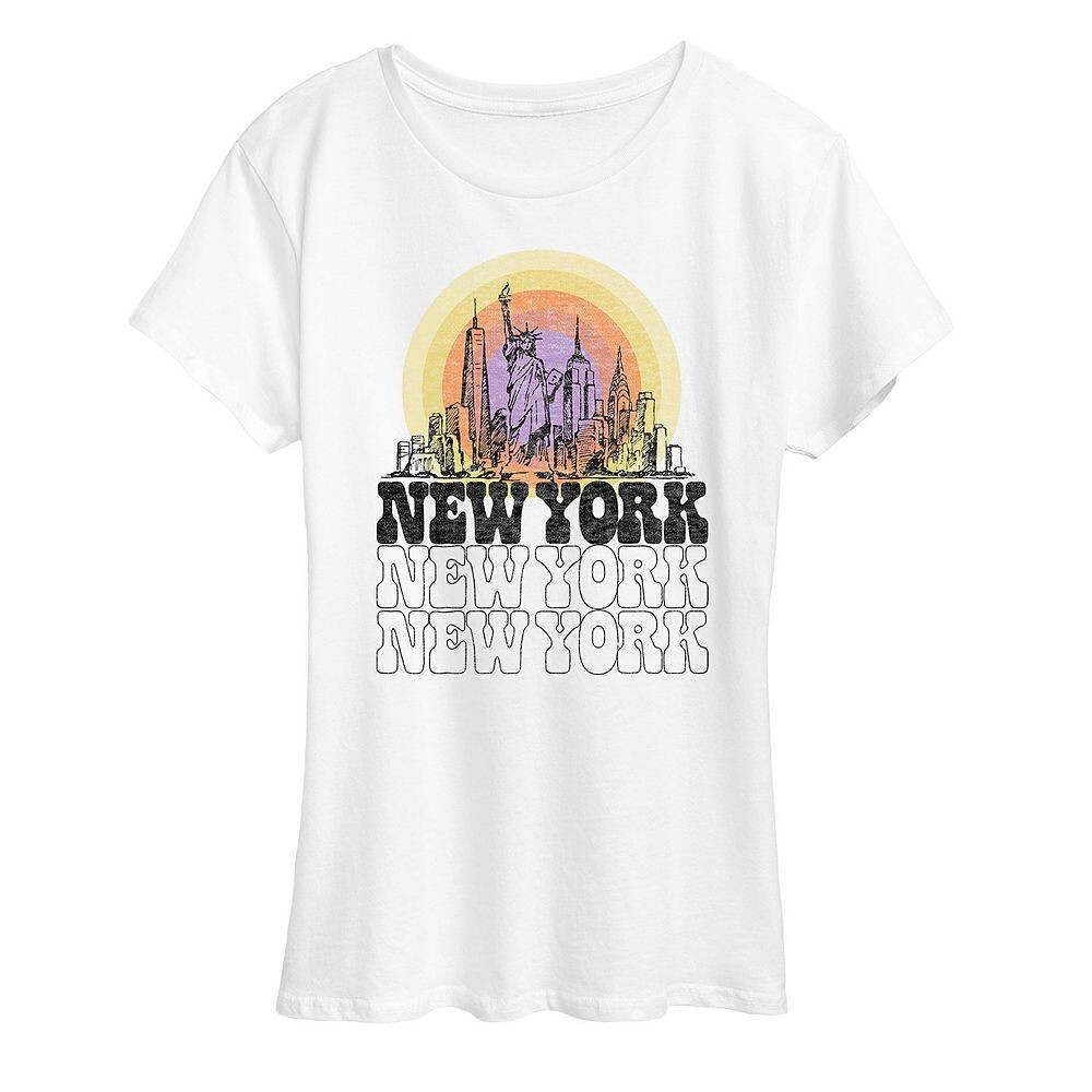 

Женская футболка с винтажным рисунком New York Licensed Character, белый