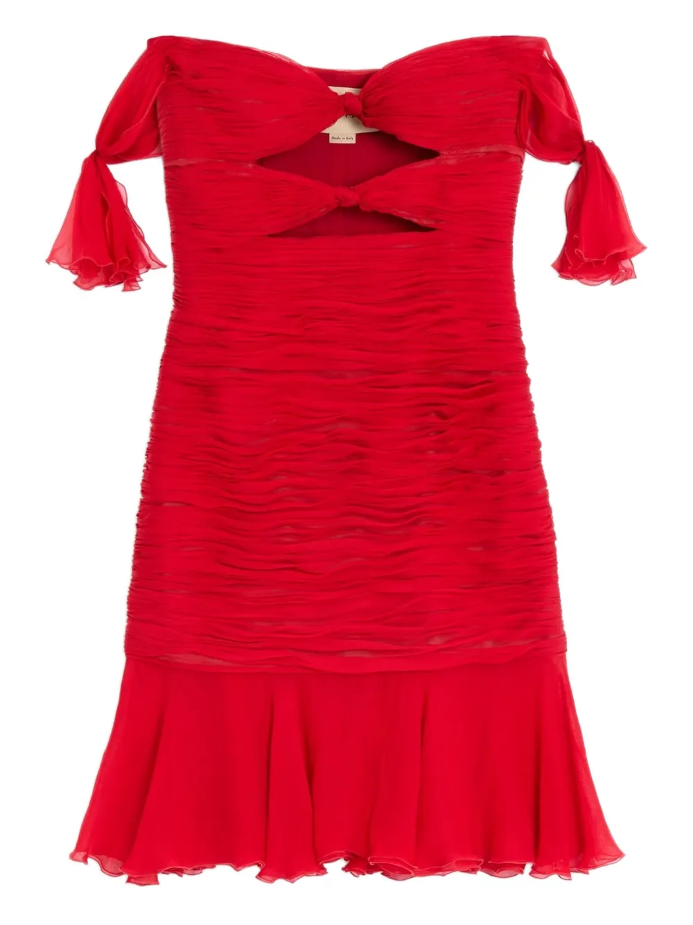 

Платье из шифона с воланами Valentino Garavani, красный