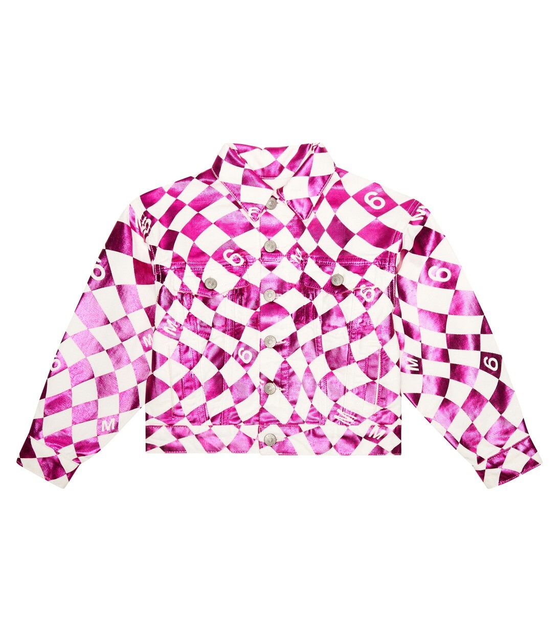 

Джинсовая куртка в клетку MM6 Maison Margiela, розовый
