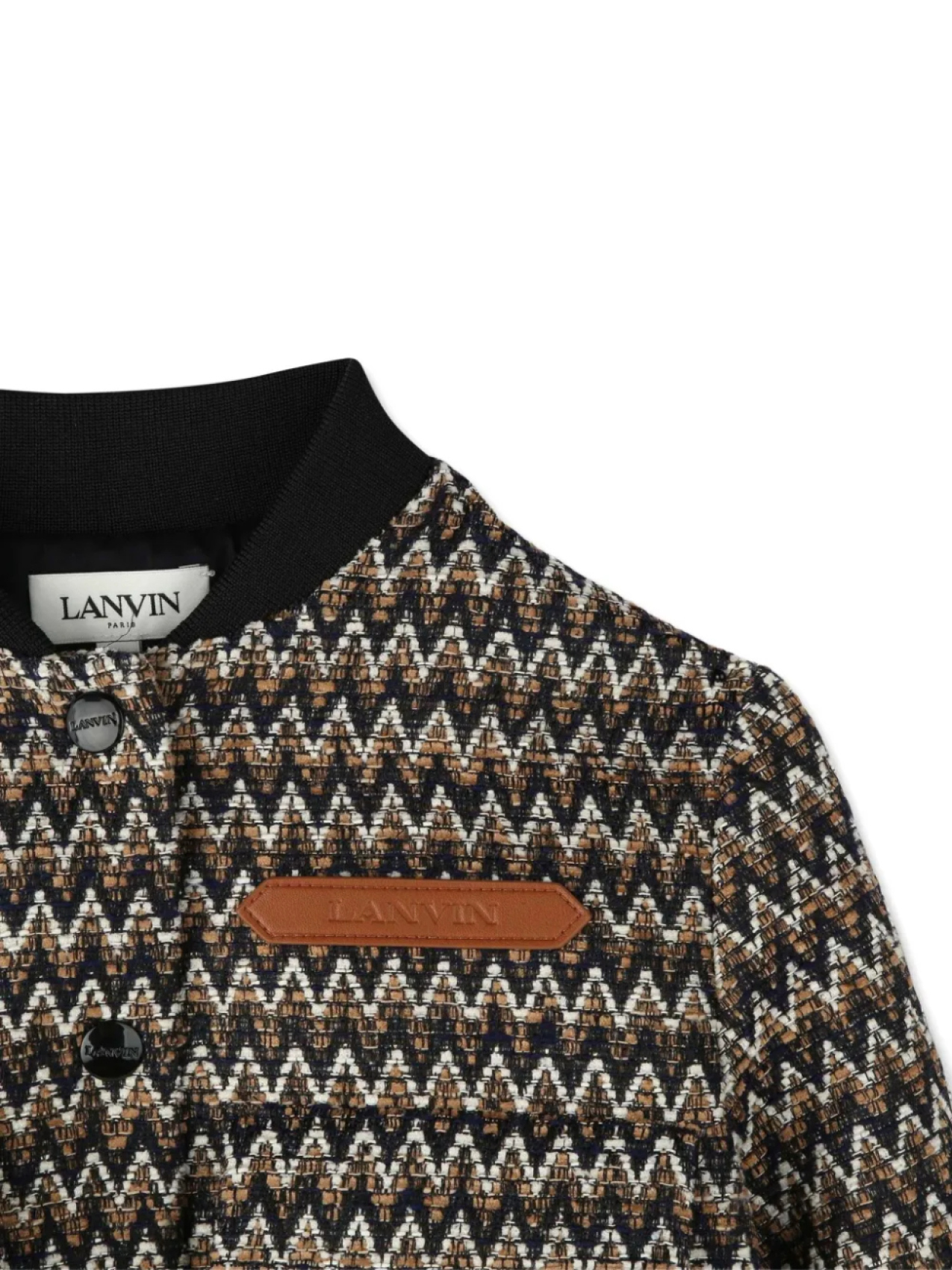Куртка-бомбер с зигзагообразным узором Lanvin Enfant, нейтральный — фото 3