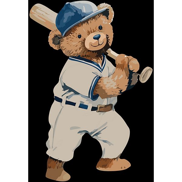 Футболка для малышей Watercolor baseball bear The Juniper Shop, Heather Grey — фото 2
