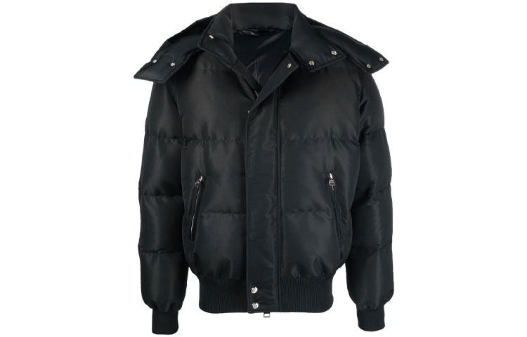 Alexander McQueen Застёгивающаяся на молнию утеплённая куртка с капюшоном, Black — фото 3
