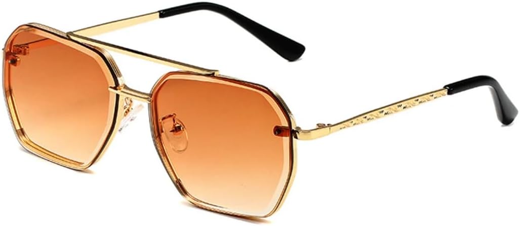 

Ретро-модные солнцезащитные очки для женщин и мужчин, металлические солнцезащитные очки, классический винтаж, защита от УФ-излучения UV400, для улицы SZVVBKK, Gold Tea