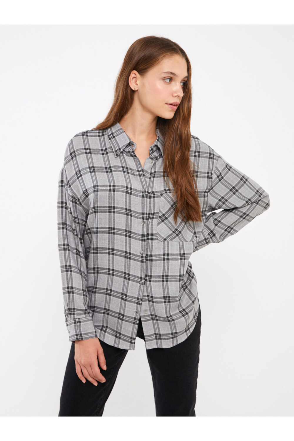 

Рубашка - Черная - Oversize LC Waikiki, черный