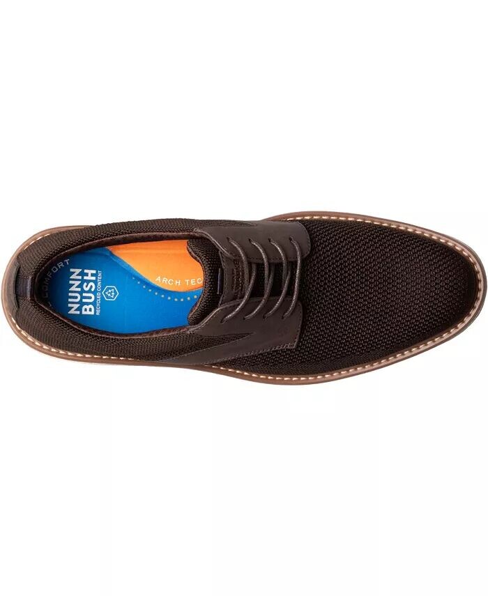 Мужские оксфорды Griff Knit Plain Toe Nunn Bush, коричневый — фото 4